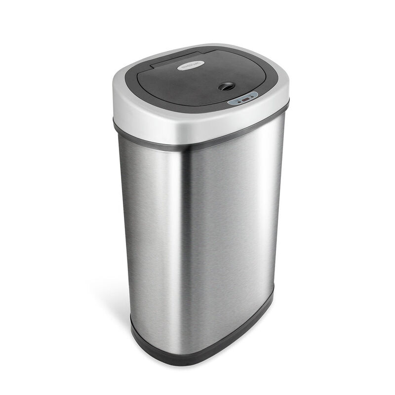 Ninestars Classic Rectangular 13.2-Gallon Stainless Steel Motion Sensor Trash Can image number 5