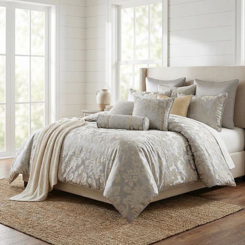 Michael Amini Assisi 9-Piece Queen Comforter Set - Platinum image number 2
