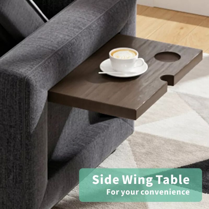 102" 8-Seat U-Shaped Modular Sectional Sleeper Sofa with Pull Out Bed, Chenille Reclining Backrests image number 6