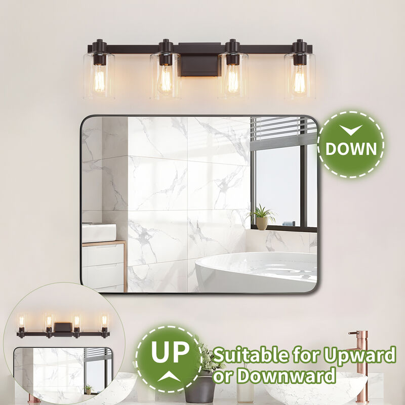 31.5" Modern 4-Light Dimmable Indoor Wall Sconce image number 3