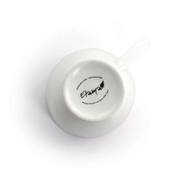 Elama Rosales 6 Piece 12 Ounce Porcelain Mug Set in White