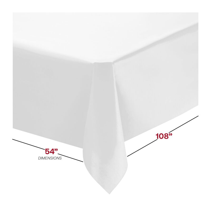 50" x 108" White Rectangular Linen-Like Tablecloths (12 Tablecloth) image number 2