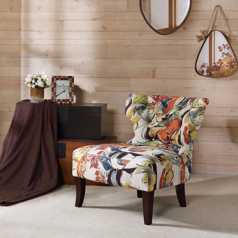 Gracie Mills Kathrine Modern Armless Printed Fabric Accent Chair