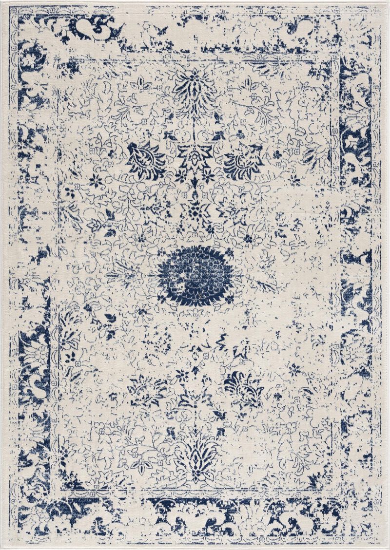 Havana Contemporary Transitional Blue Navy Indoor Area Rug