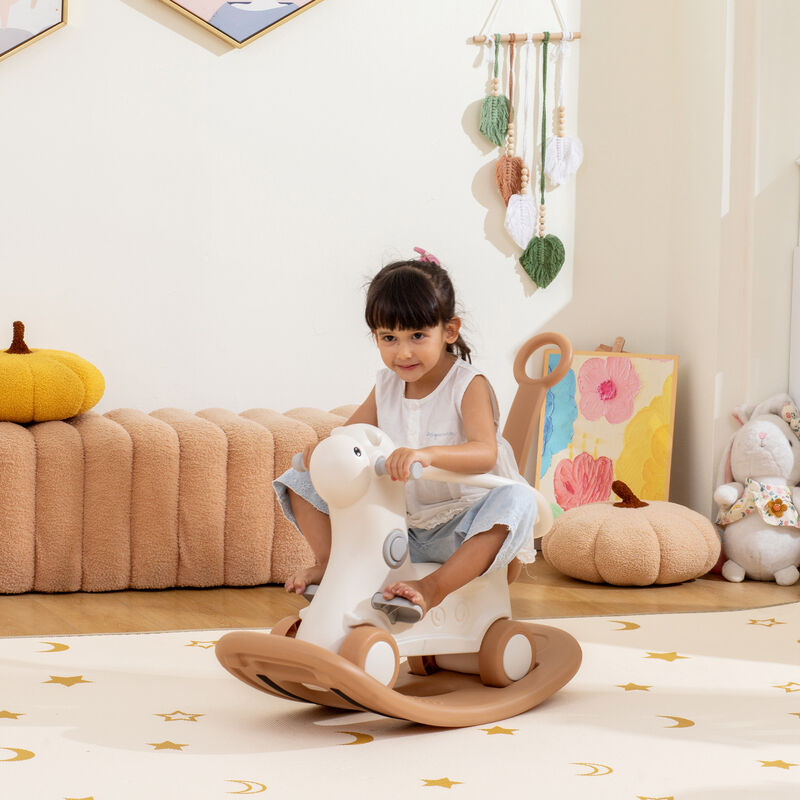 BreeBe 4-in-1 Kids Rocking Horse with Parent Push Handle image number 1