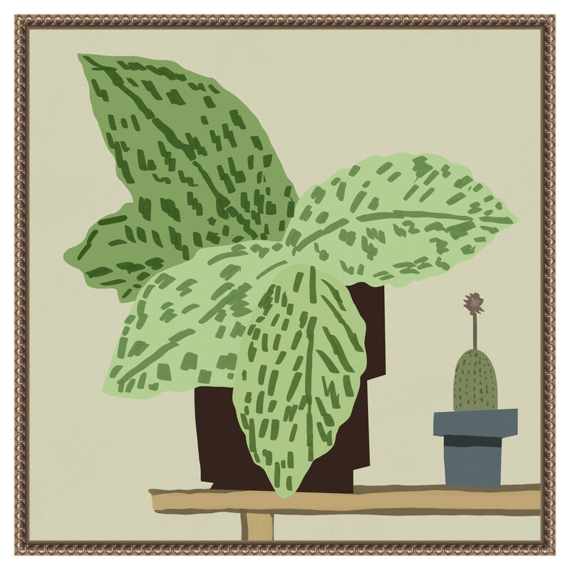 Large Leafy Plant by Little Dean Framed Canvas Wall Art image number 0