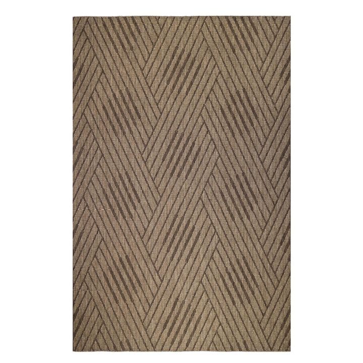 HomeRoots Geometric Stain Resistant Indoor Outdoor Area Rug