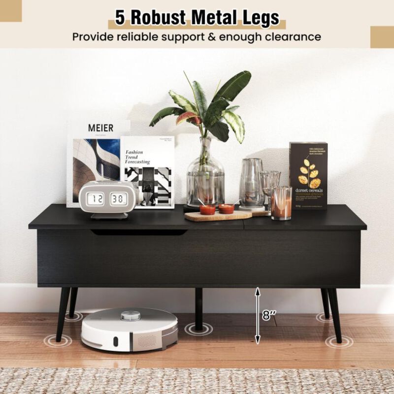 Hivvago 47 Inch Lift Top Coffee Table with 2 Hidden Compartments