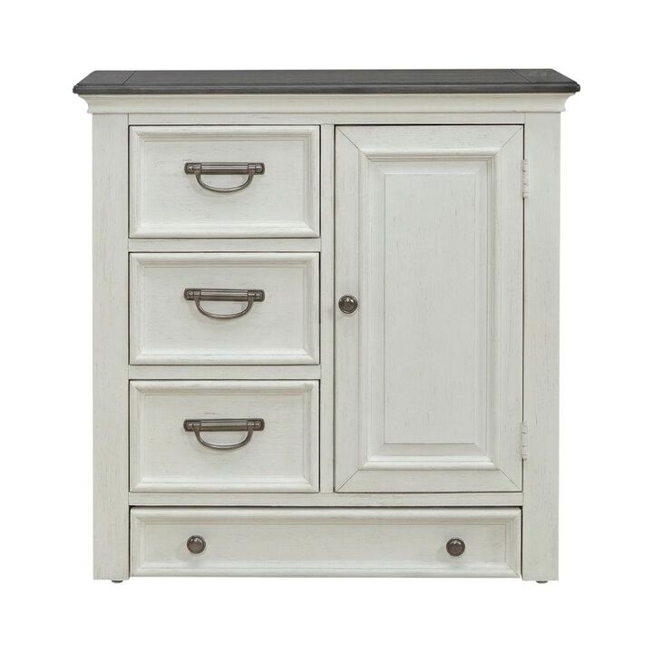 Liberty Furniture Cottage Pine Dog Feeding Station Cabinet with Pet Food Storage Drawers