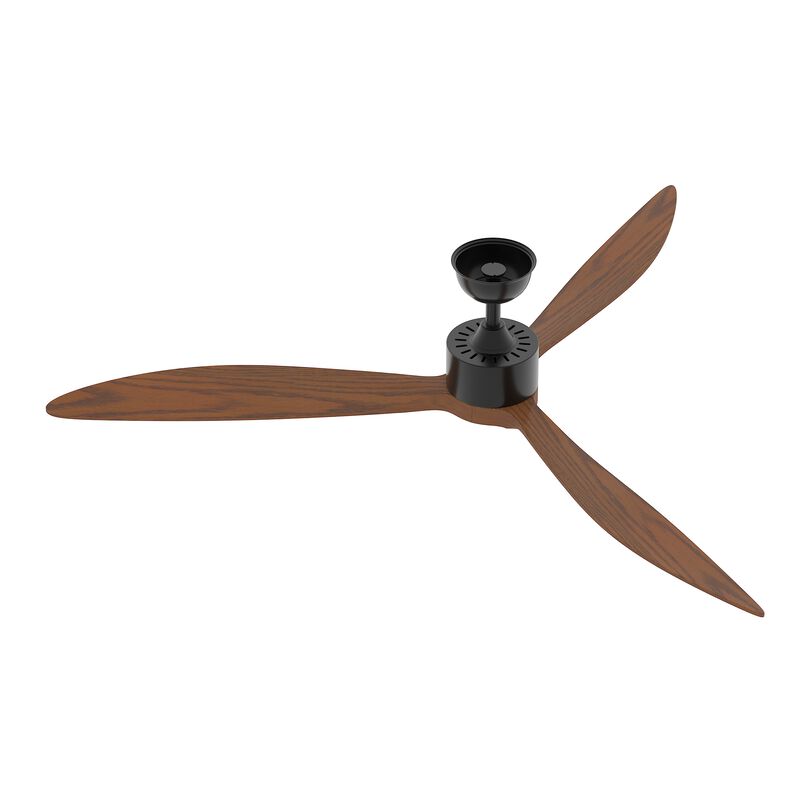 FUFU&GAGA 65-Inch Indoor Ceiling Fan with Light, Black Walnut Wood Blades, DC Motor, 6 Speeds, 1/4/8H Timer