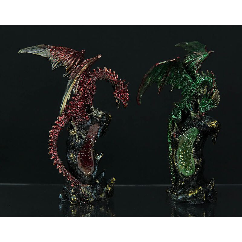 Dueling Dragons 4 Piece Dragon On Geode Figurine Set image number 2