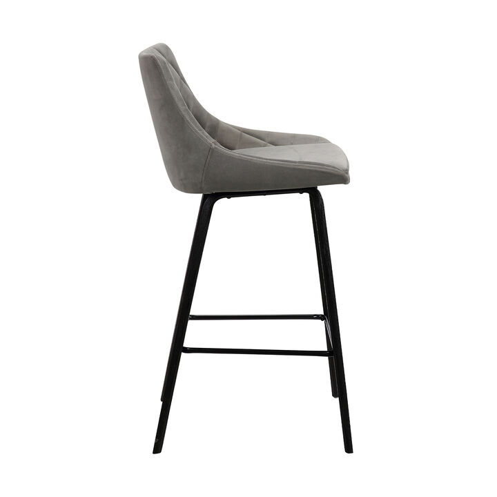 Dani  Brown Faux Leather Barstool in Walnut Glazed Finish