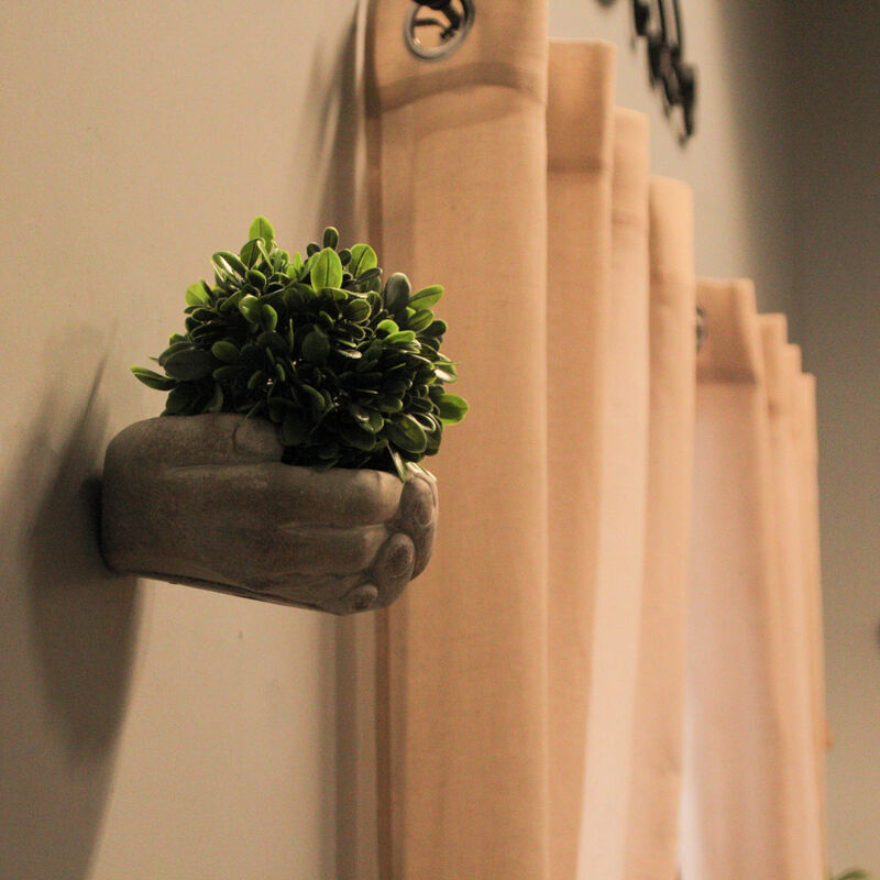 Cement Cupped Hands Wall-Mountable Planter & Birdfeeder image number 7