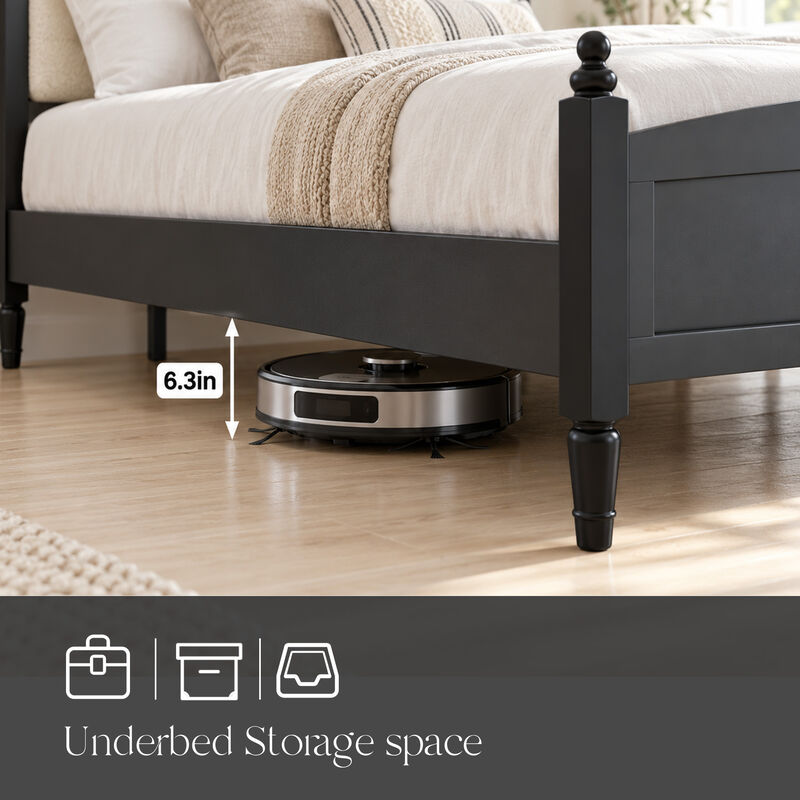 Threrd Easy Assembly Upholstered Platform Bed Frame with Soft Padded Headboard image number 6