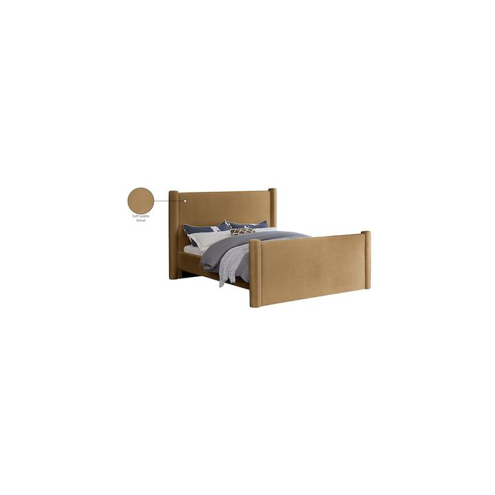 Meridian Furniture Elias Saddle Velvet King Bed