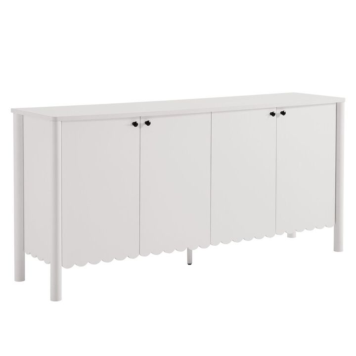 Modway Emmeline 4-Door Scalloped Sideboard in Sage