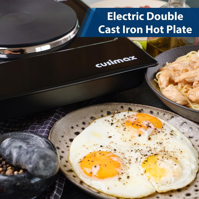 Cusimax Hot Plate, 1800W Electric Burner Double Hot Plate for Cooking Countertop Burner with Adjustable Temperature Control, Portable Cooktop image number 6