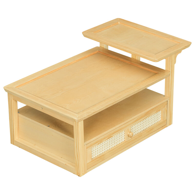 Merax Coffee Table with 1 Storage Shelf
