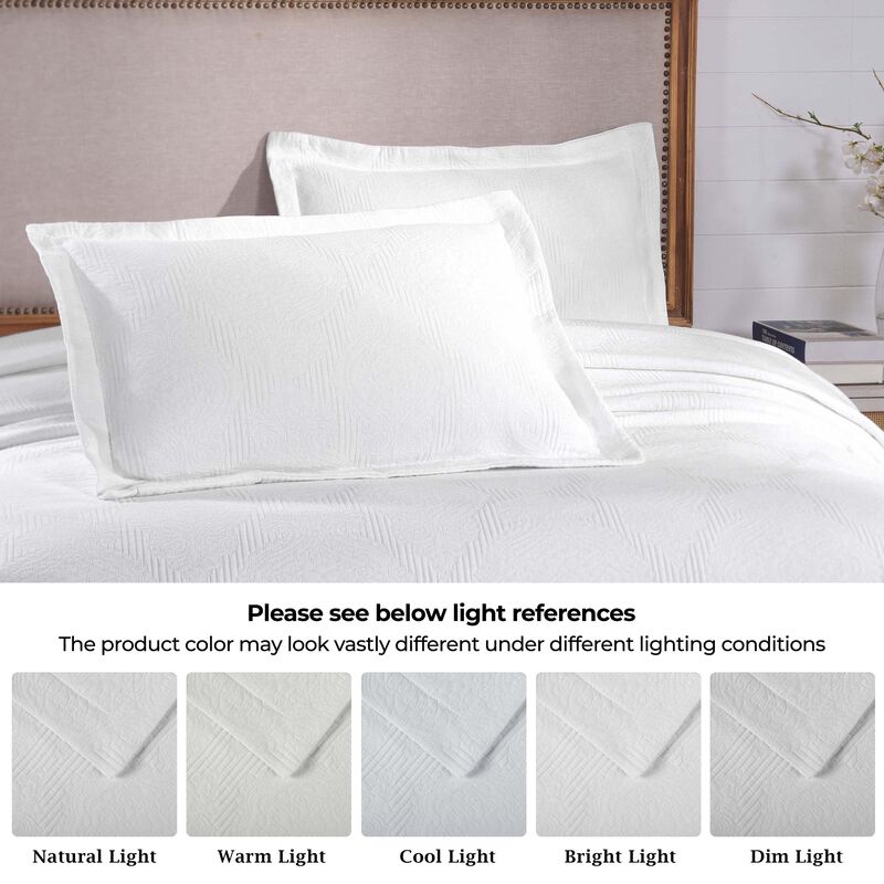 Soft Cotton Matelasse Bedspread Set, Lightweight Textured Bedding image number 2