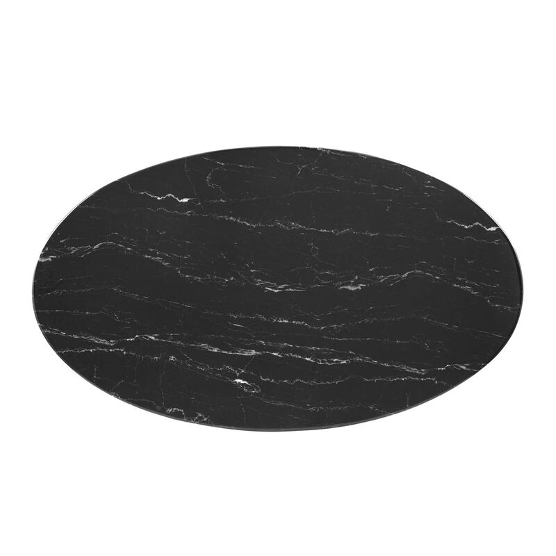 Modway - Zinque 48" Oval Artificial Marble Dining Table Gold Black