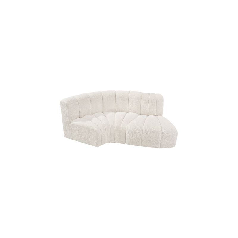 Meridian Furniture Arc Cream Boucle Fabric Modular Sofa