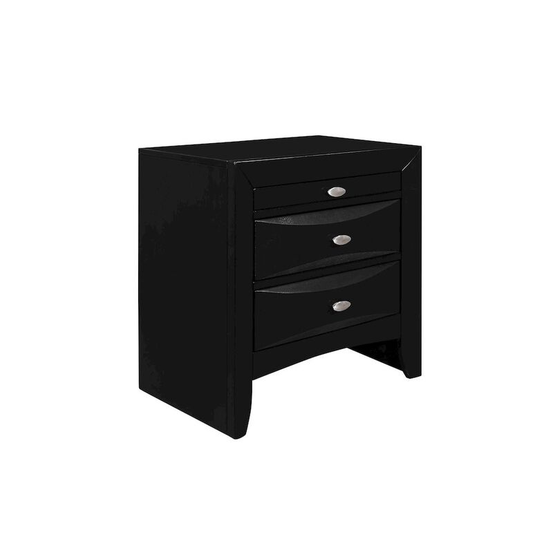 Global Furniture USA Transitional Linda Black Nightstand, Black image number 2