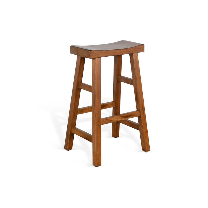 Sunny Designs Beach Pebble Bar Saddle Seat Stool, Wood Seat (Set of 2)