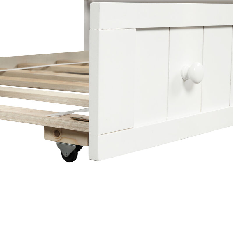 Merax Wooden Daybed with Trundle Bed image number 7