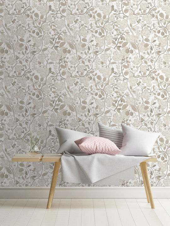 Ewald Beige Garden Vines Wallpaper