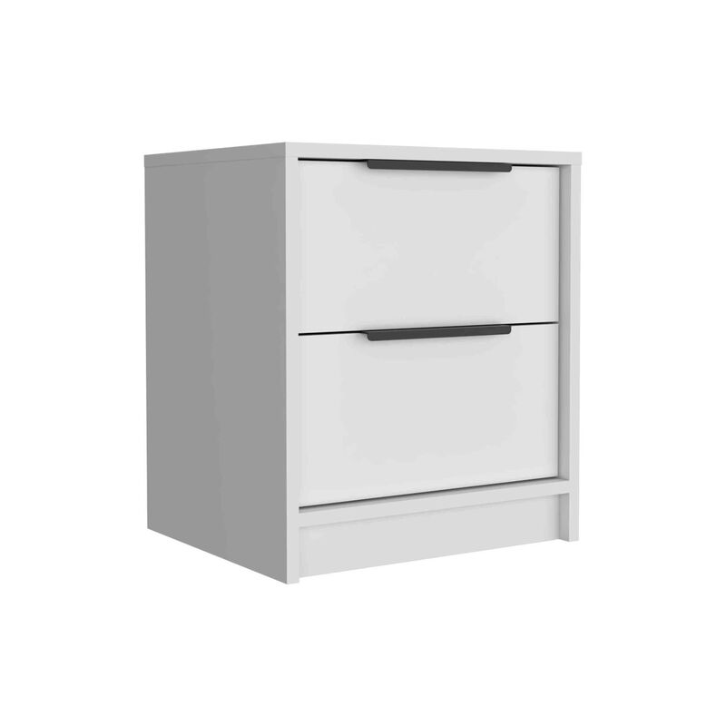 Streamdale Kaia Nightstand, Two Drawers, Metal Handle - White image number 5