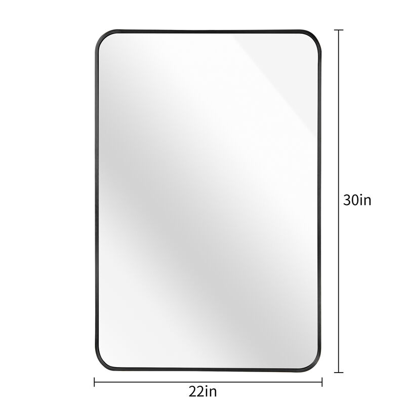 ELEMENT ACE 22x30 Inch Metal Framed Rectangular Wall Mirror with Shatterproof Design image number 2