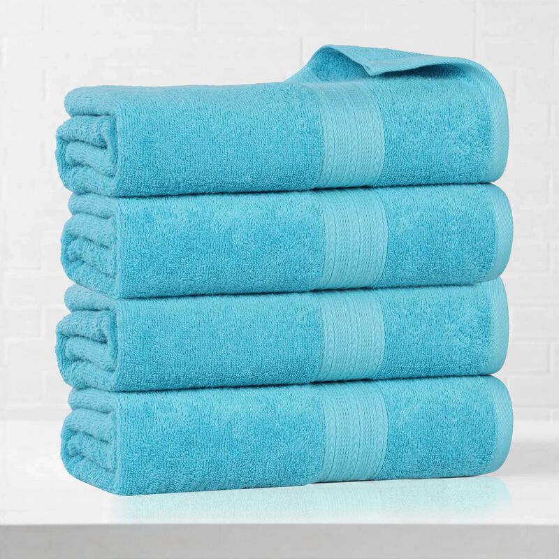 Ring-Spun Cotton 4-Piece Bath Towel Set &ndash; Soft & Absorbent Towels image number 1