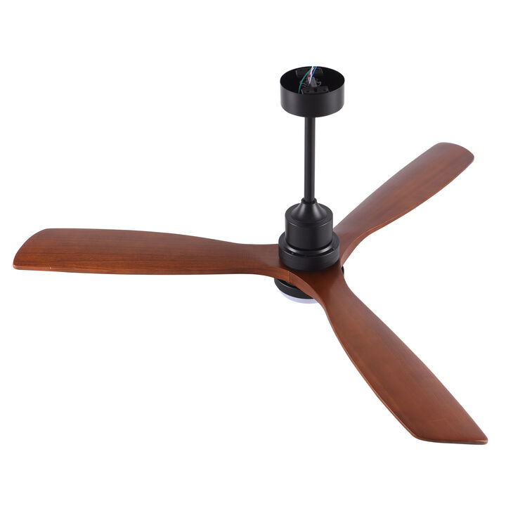 ELEMENT ACE 60 Inch Modern Ceiling Fan With Dimmable LED Light and Remote Control Featuring Solid Wood Blades
