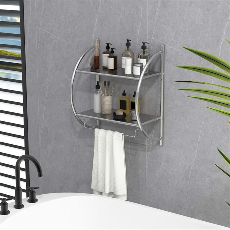 Wall Mounted Bathroom Towel Rack for Storage and Organization