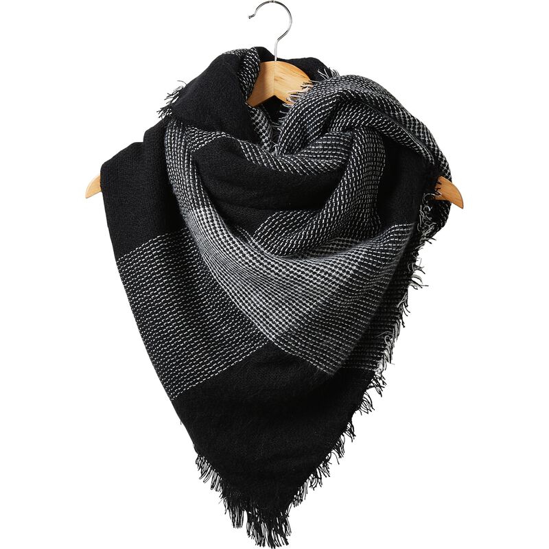 Onyx Check Blanket Scarf