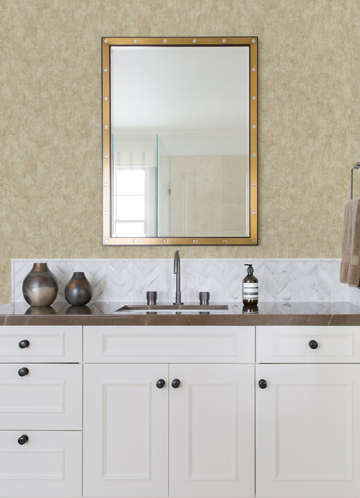 Haliya Champagne Metallic Plaster Wallpaper