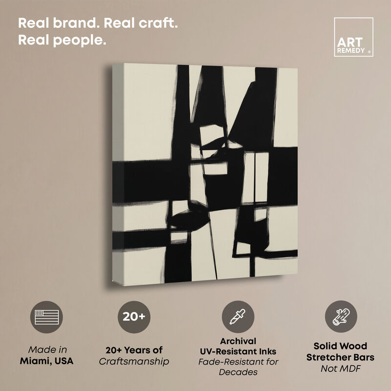 Binary Fracture I Abstract Canvas Print by Art Remedy image number 2
