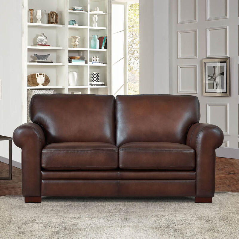 Brookfield Top Grain Leather Loveseat