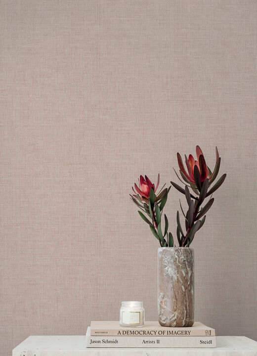 Alba Blush Open Weave Wallpaper