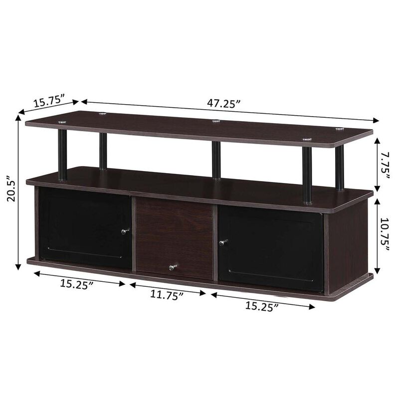 Convience Concept, Inc. TV Stand with 3 Storage Cabinets and Shelf for TVs up to 55 inches