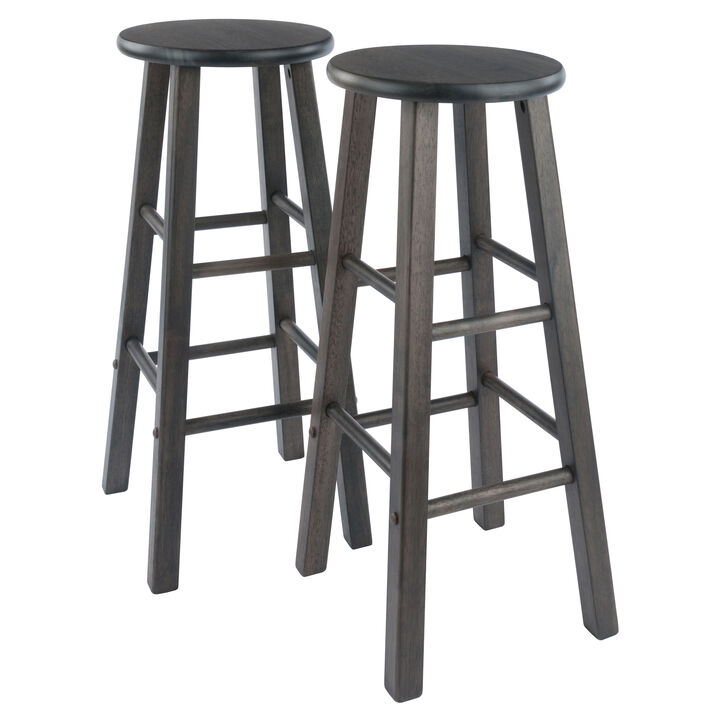 Winsome Element Bar Stools, 2-Pc Set, Oyster Gray