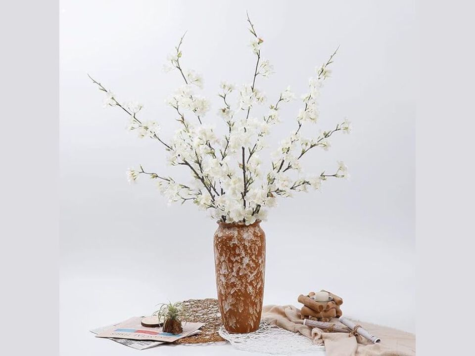4 Piece White Artificial Greenery Stems Long Stem Wedding Centerpiece Decor