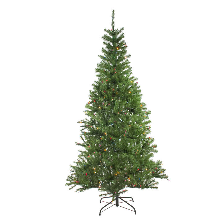 7' Pre-Lit Medium Vail Spruce Artificial Christmas Tree - Multi Lights