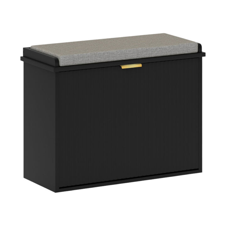 Shoe Storage Bench Functional Seat with Cabinet Organizer for Entryway or Closet