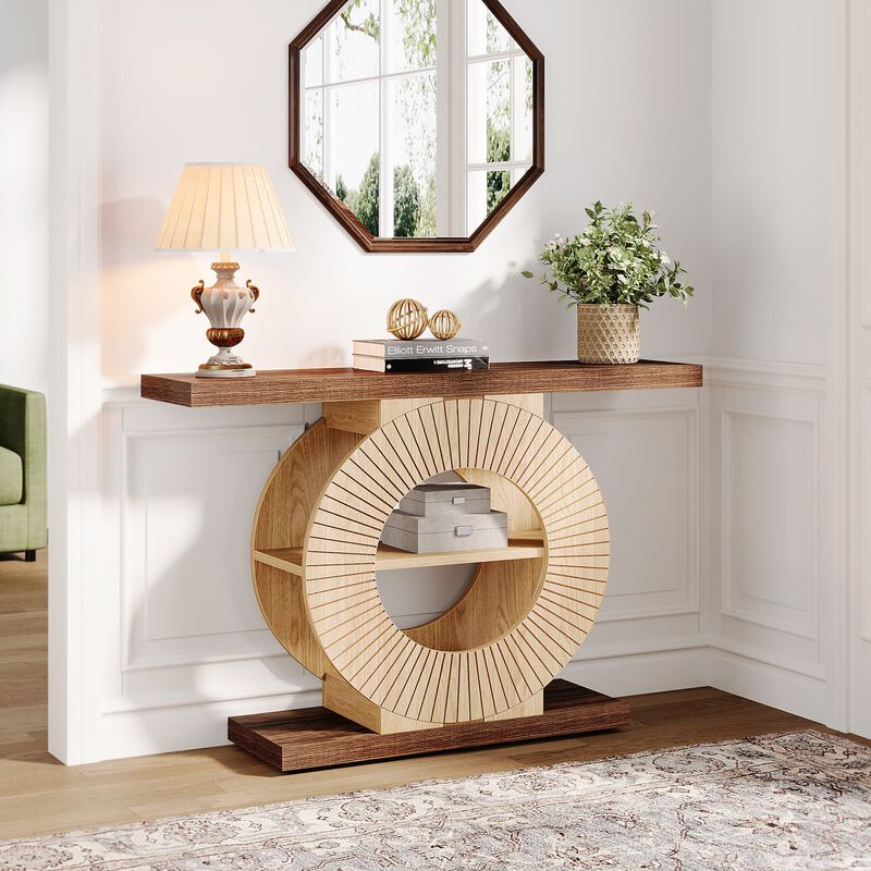 Hallway Console Table with Elegant Wooden Sofa Table Design-Brown image number 4