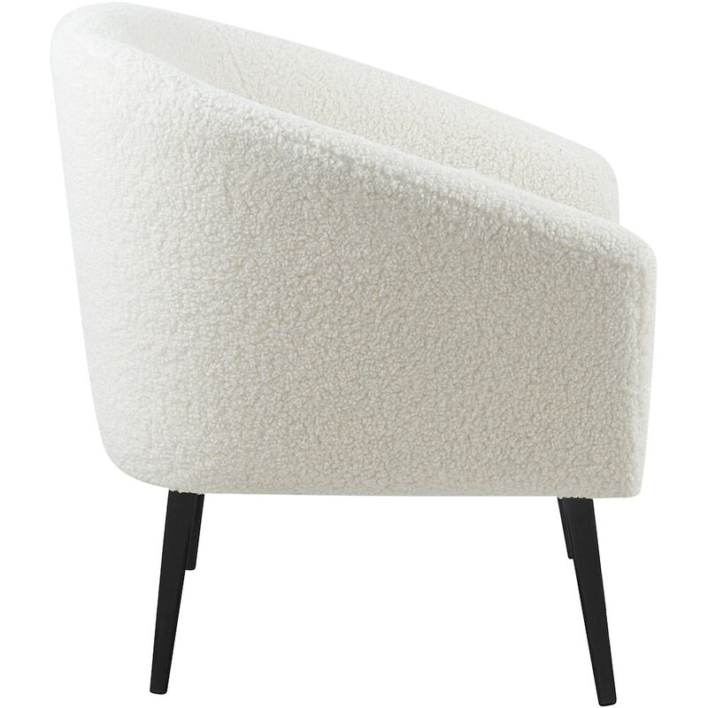 Meridian Furniture Barlow White Faux Sheepskin Fur Accent Chair