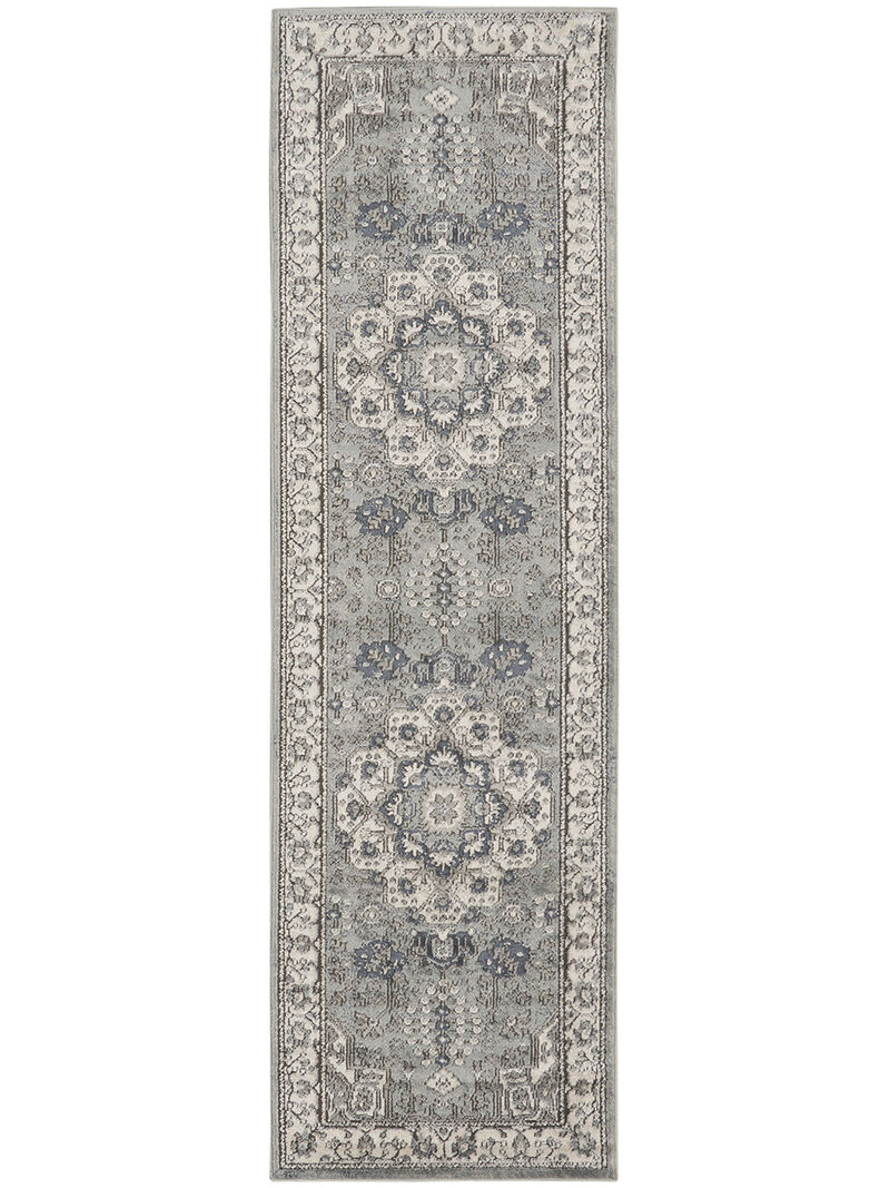 Quarry QUA07 Gray/Ivory 2'2" x 7'6" Rug image number 0