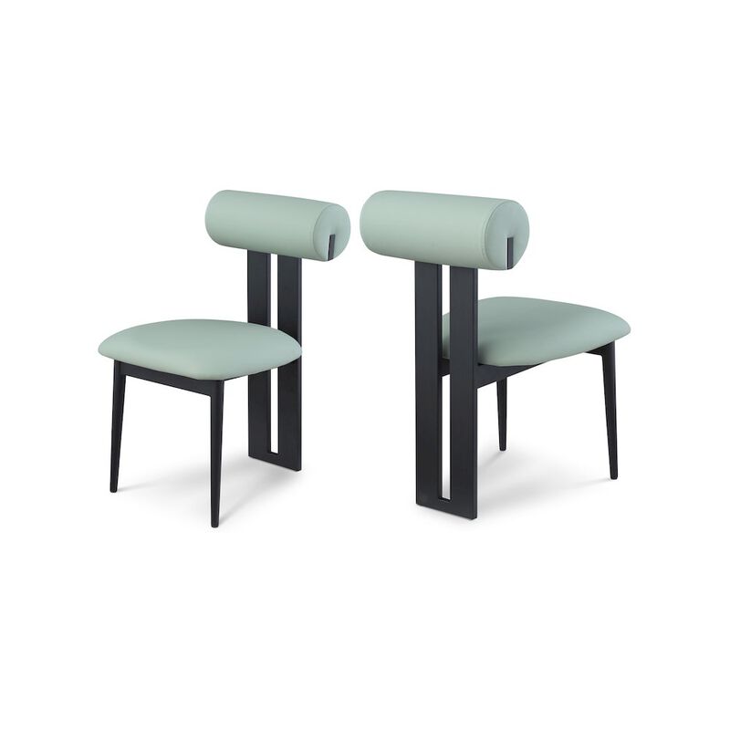 Meridian Furniture Dario Mint Vegan Leather Dining Chair, Set of 2