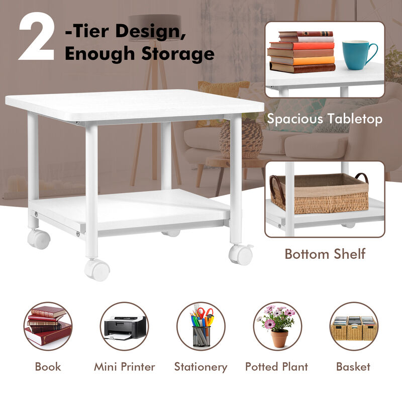 Under Desk Printer Stand with 360&deg; Swivel Casters