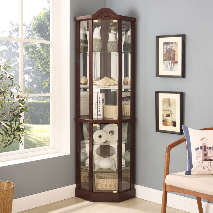 Krusko Lighted Glass Curio Cabinet